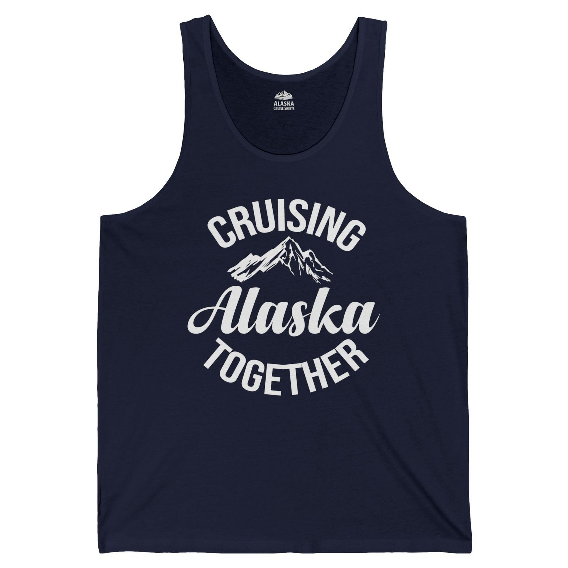 Cruising Alaska Together Mountain Adventure Travel Couples Shirt — Tank Top Tank Top – Navy – Alaska Cruise Shirts