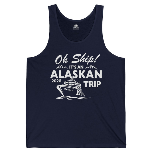 Oh Ship Alaskan Cruise Shirt 2026 Tank Top – Navy – Alaska Cruise Shirts