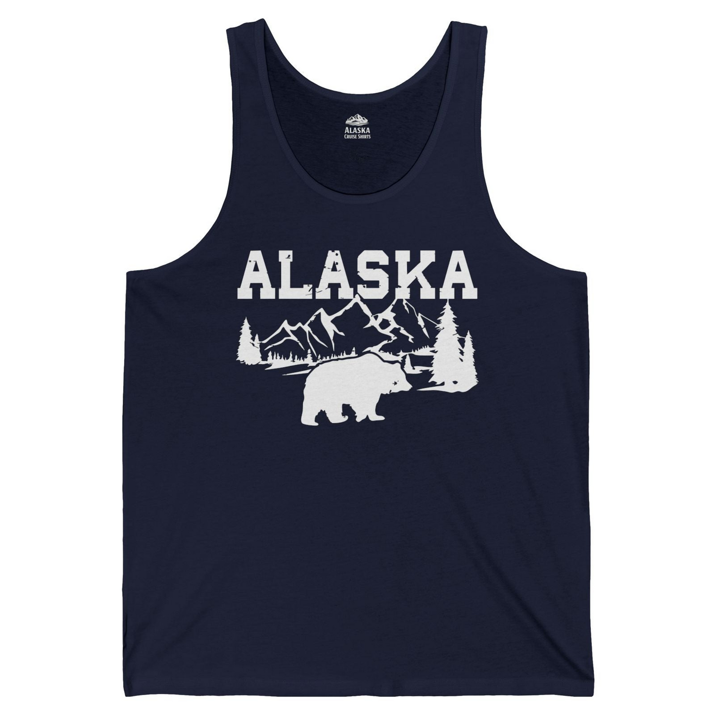 Alaska Bear Shirt Tank Top – Navy – Alaska Cruise Shirts