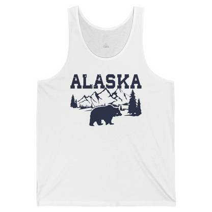 Alaska Bear Shirt Tank Top – White – Alaska Cruise Shirts