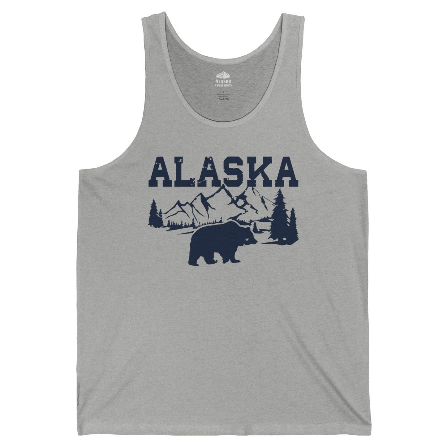 Alaska Bear Shirt Tank Top – Athletic Heather – Alaska Cruise Shirts