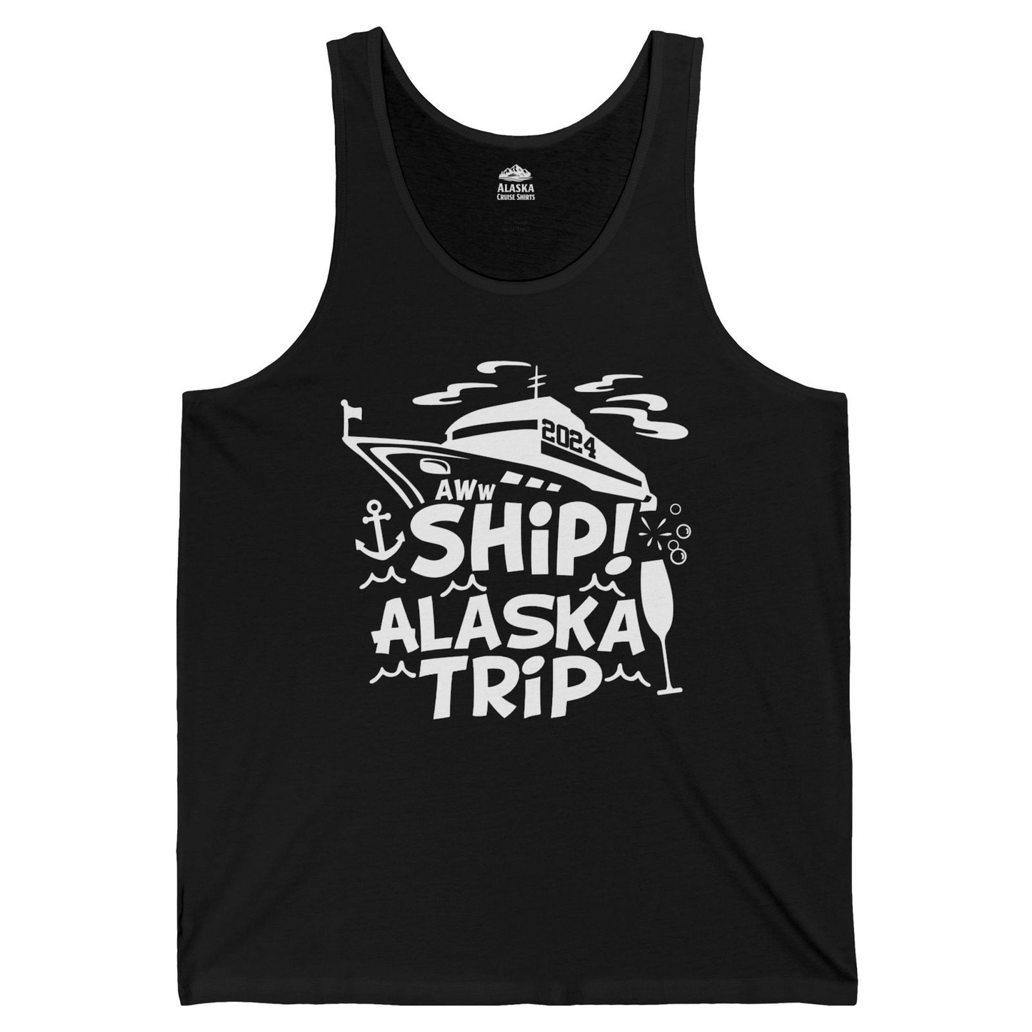 Aww Ship Alaska Cruise Shirt Tank Top – Black – Alaska Cruise Shirts