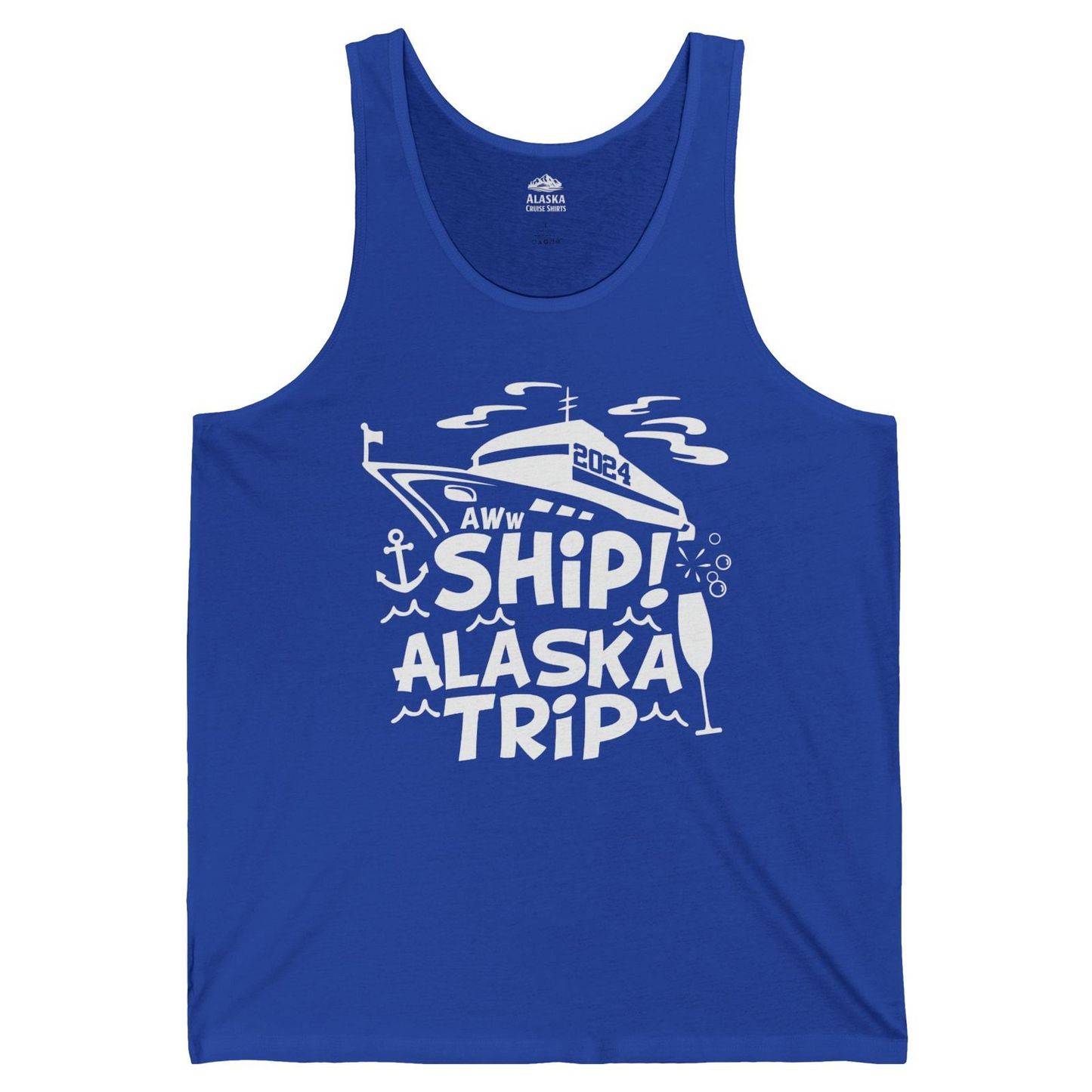 Aww Ship Alaska Cruise Shirt Tank Top – True Royal – Alaska Cruise Shirts
