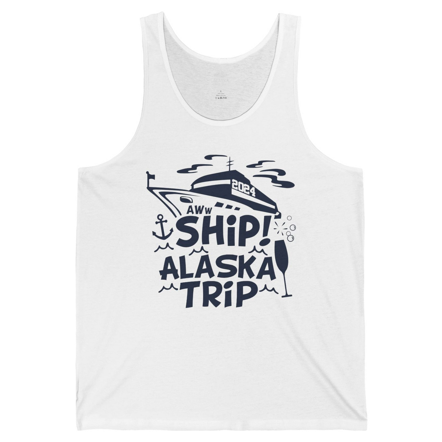 Aww Ship Alaska Cruise Shirt Tank Top – White – Alaska Cruise Shirts