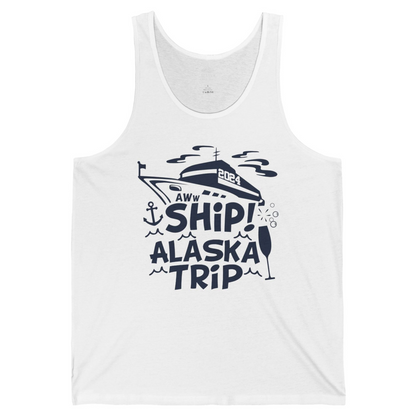 Aww Ship Alaska Cruise Shirt Tank Top – White – Alaska Cruise Shirts