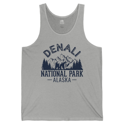 Denali National Park Bear Mountains Vintage Alaska Nature Shirt — Tank Top Tank Top – Athletic Heather – Alaska Cruise Shirts