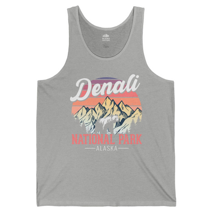 Retro Denali National Park Alaska Bear Mountains Vintage Shirt — Tank Top Tank Top – Athletic Heather – Alaska Cruise Shirts
