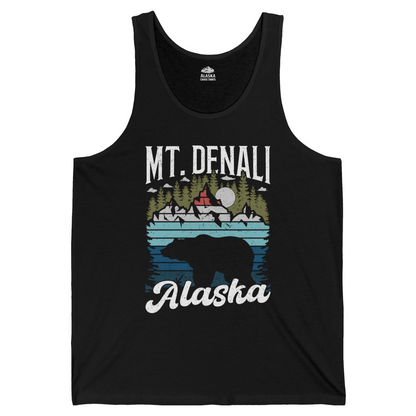 Mt Denali Alaska Bear Wilderness Shirt Tank Top – Black – Alaska Cruise Shirts