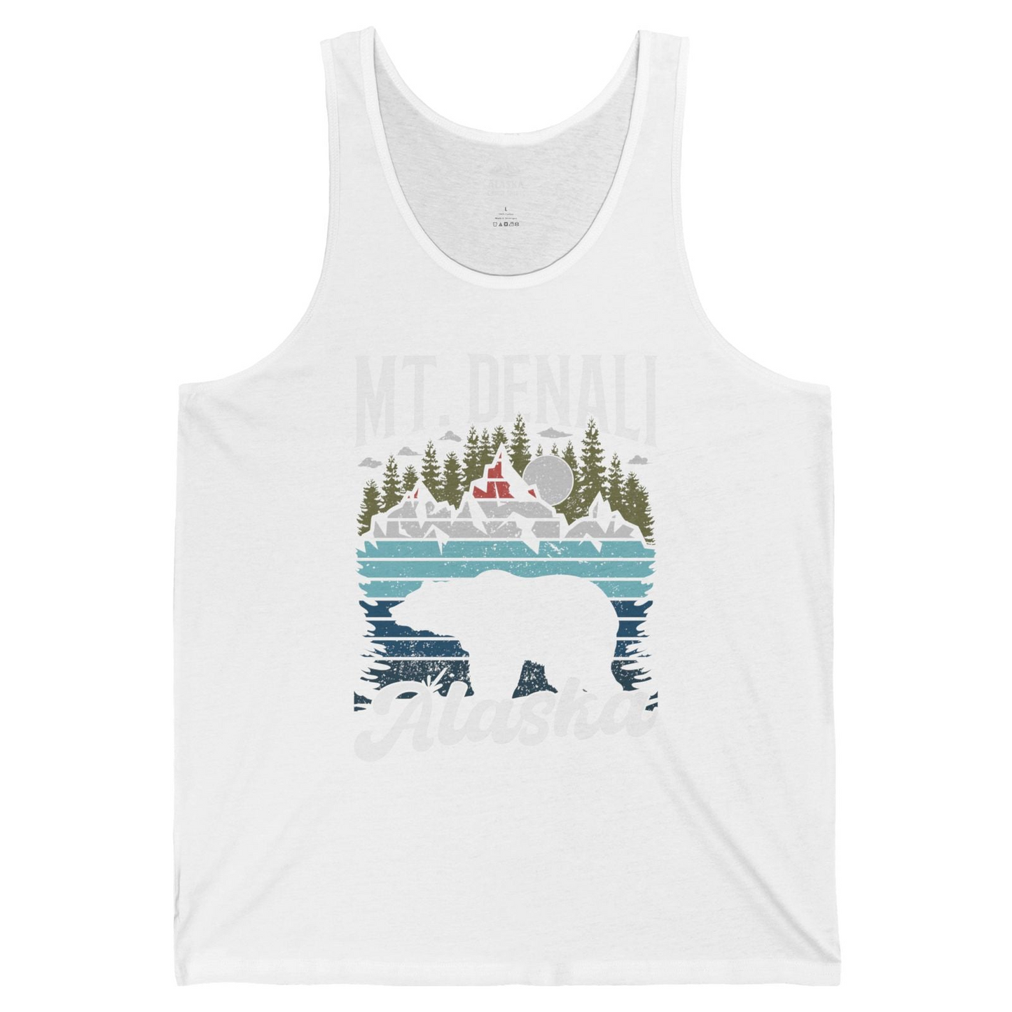 Mt Denali Alaska Bear Wilderness Shirt Tank Top – White – Alaska Cruise Shirts
