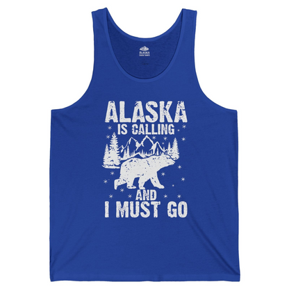 Alaska Is Calling Bear Mountain Wilderness Adventure Vintage Shirt — Tank Top Tank Top – True Royal – Alaska Cruise Shirts