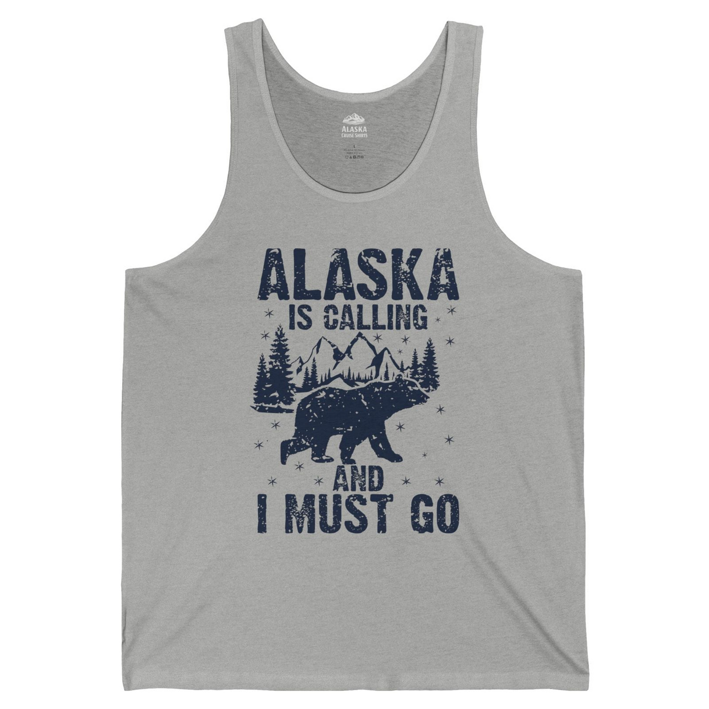 Alaska Is Calling Bear Mountain Wilderness Adventure Vintage Shirt — Tank Top Tank Top – Athletic Heather – Alaska Cruise Shirts