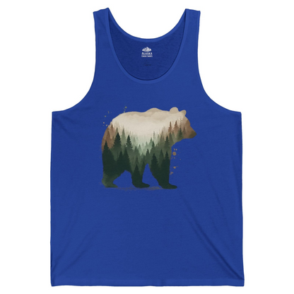 Double Exposure Bear Forest Shirt Tank Top – True Royal – Alaska Cruise Shirts