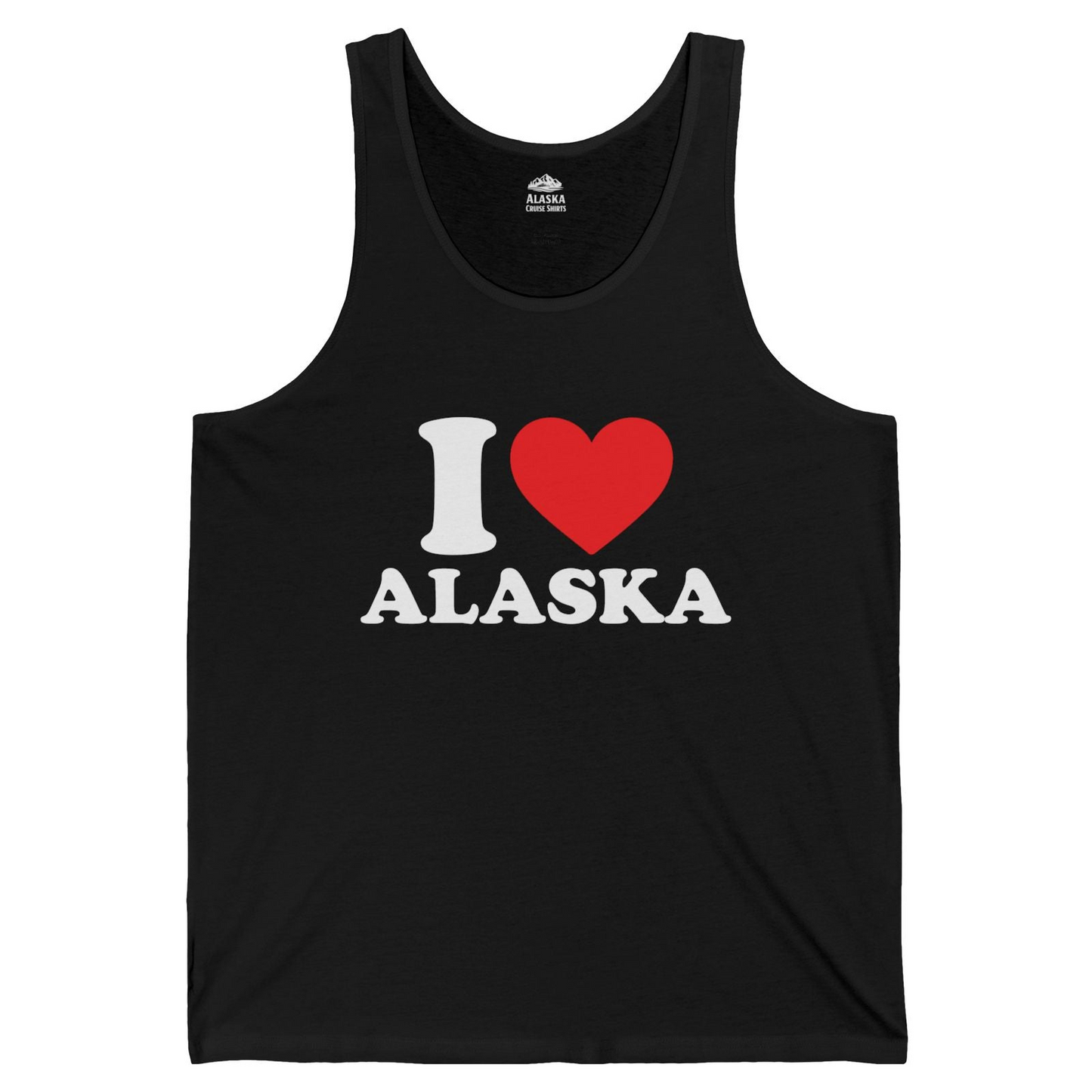 I Love Alaska Shirt Tank Top – Black – Alaska Cruise Shirts