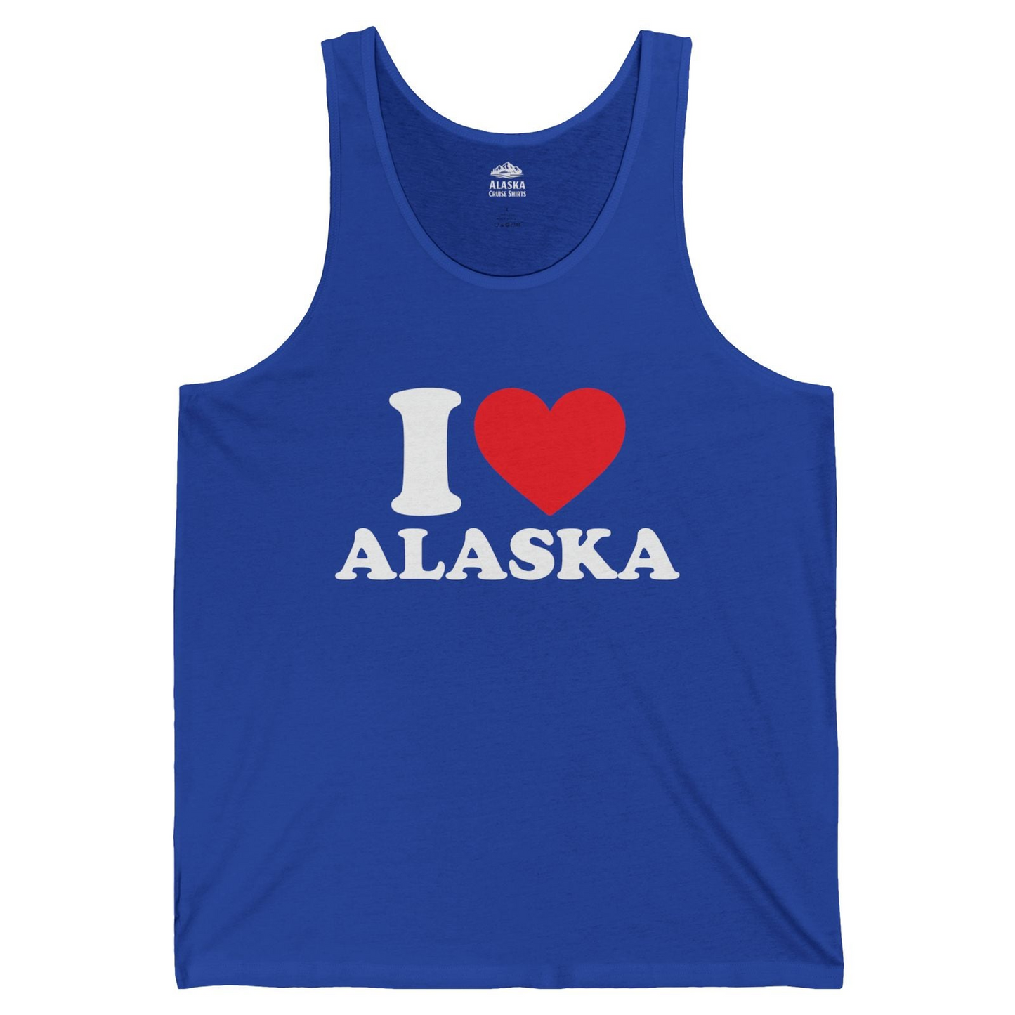 I Love Alaska Shirt Tank Top – True Royal – Alaska Cruise Shirts