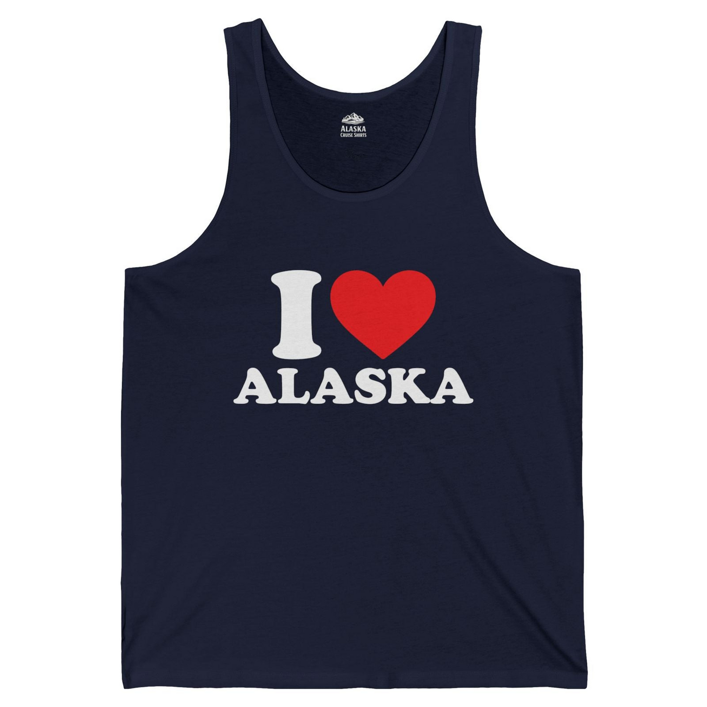 I Love Alaska Shirt Tank Top – Navy – Alaska Cruise Shirts