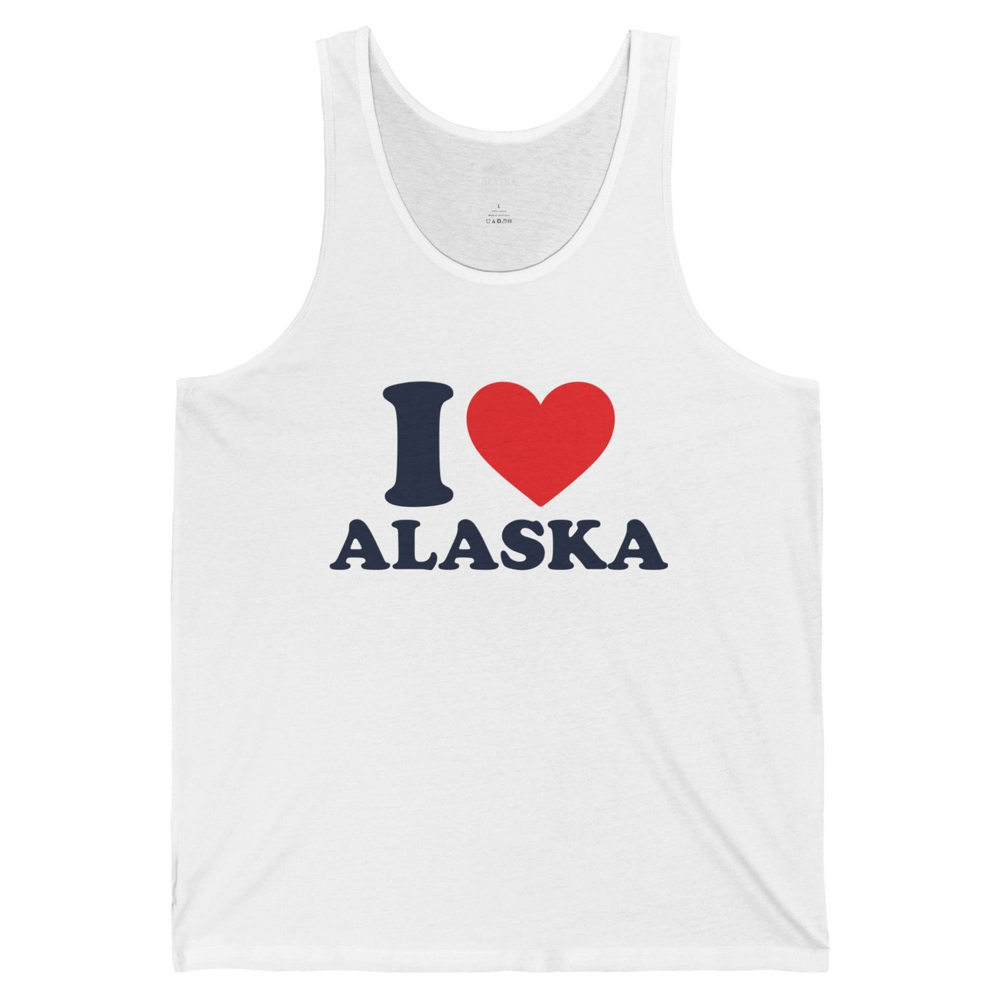 I Love Alaska Shirt Tank Top – White – Alaska Cruise Shirts