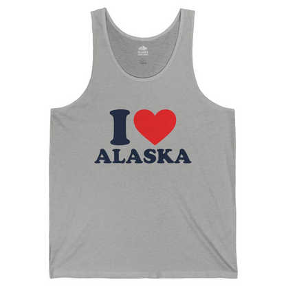 I Love Alaska Shirt Tank Top – Athletic Heather – Alaska Cruise Shirts