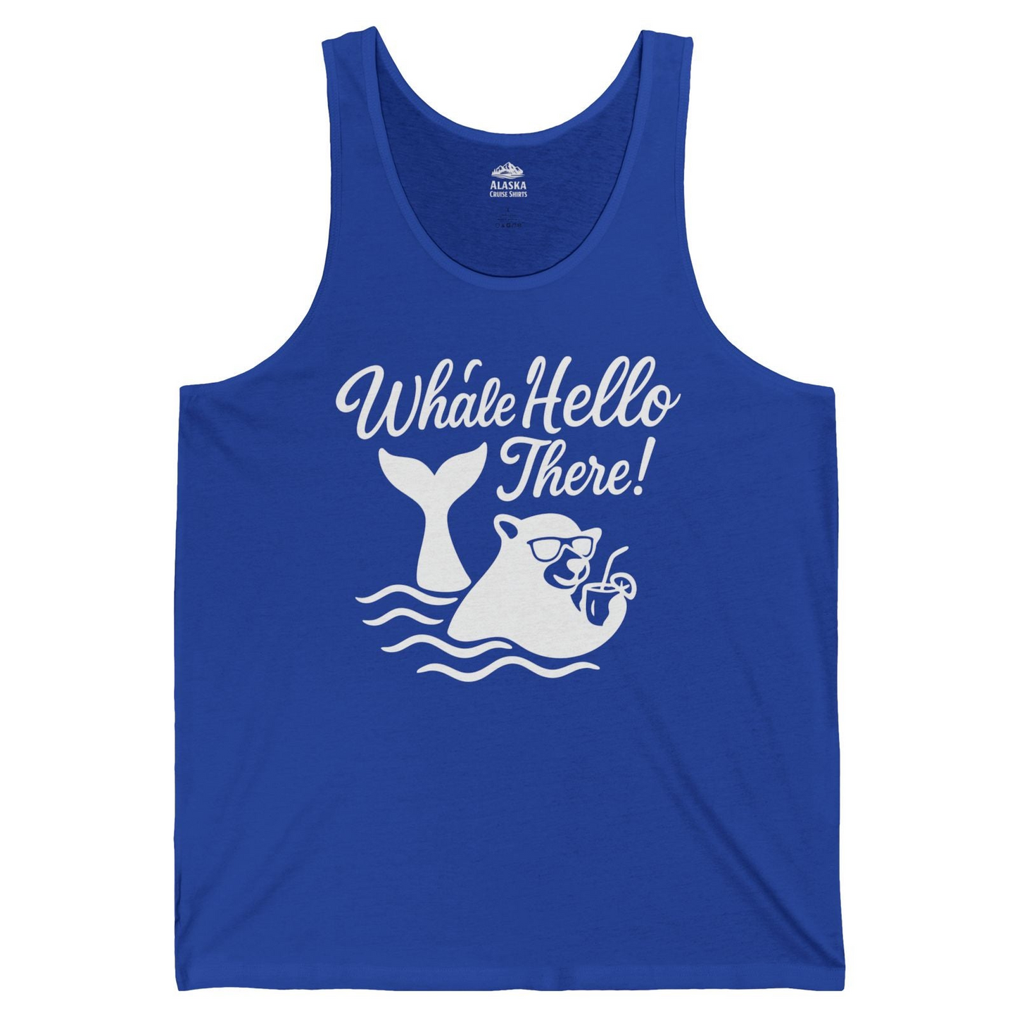 Whale Hello There Shirt Tank Top – True Royal – Alaska Cruise Shirts