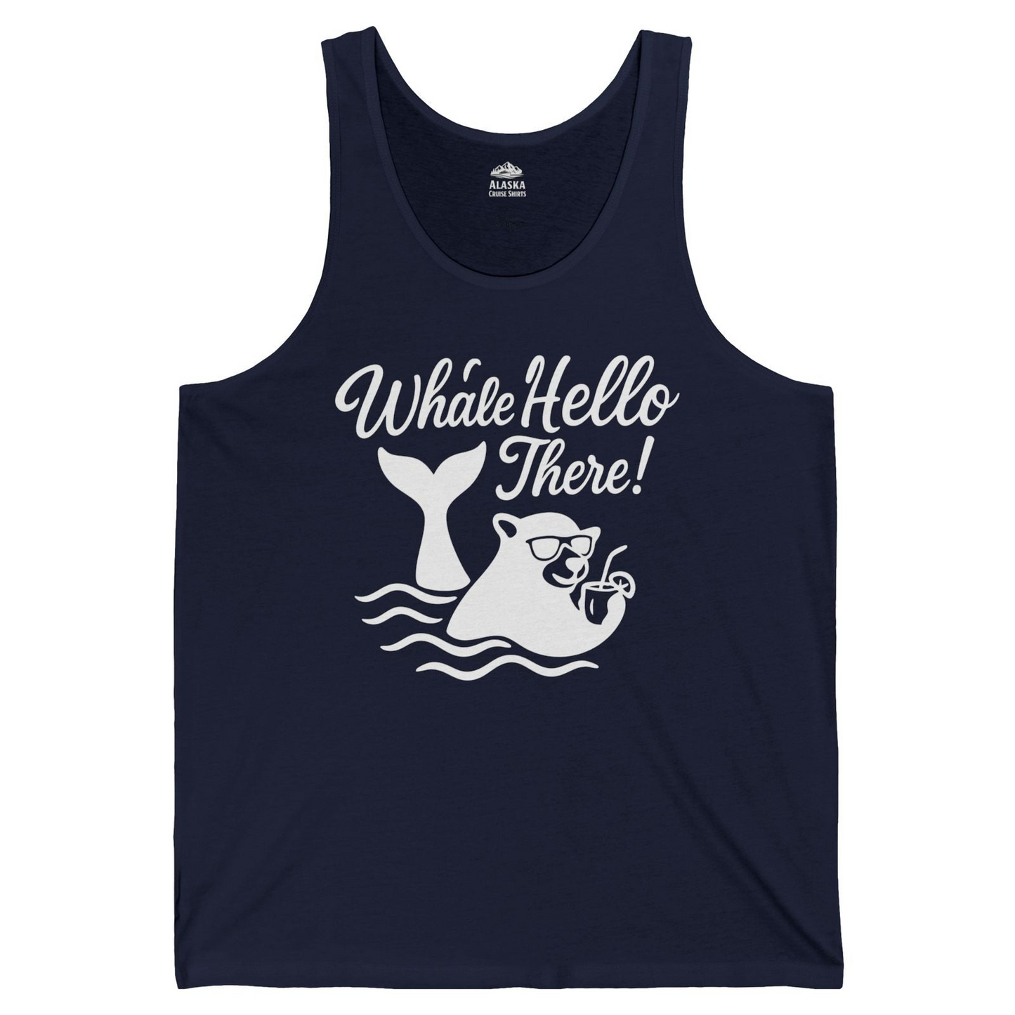 Whale Hello There Shirt Tank Top – Navy – Alaska Cruise Shirts