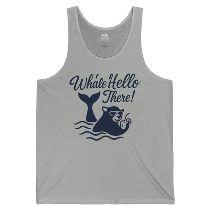 Whale Hello There Shirt Tank Top – Athletic Heather – Alaska Cruise Shirts