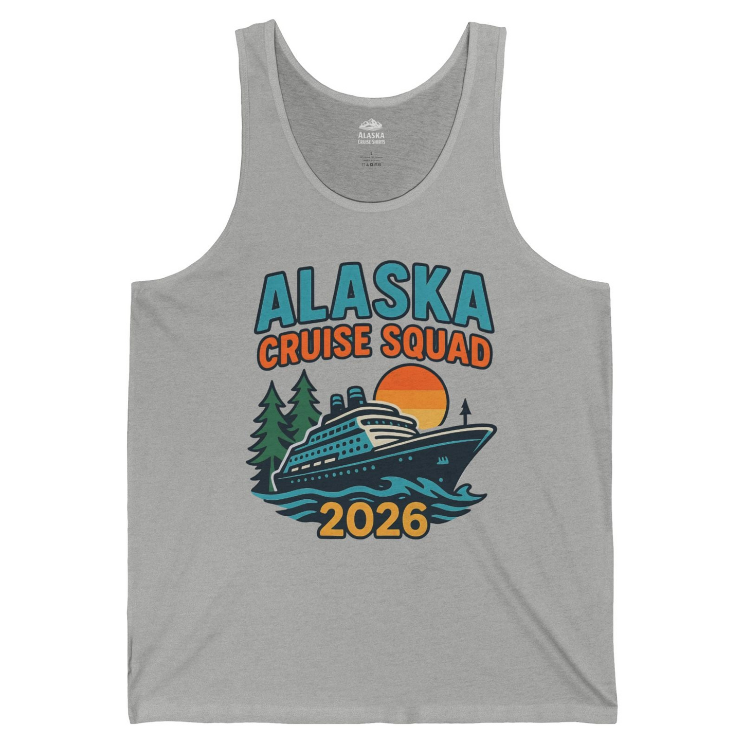 Alaska Cruise Squad Shirt Tank Top – Athletic Heather – Alaska Cruise Shirts