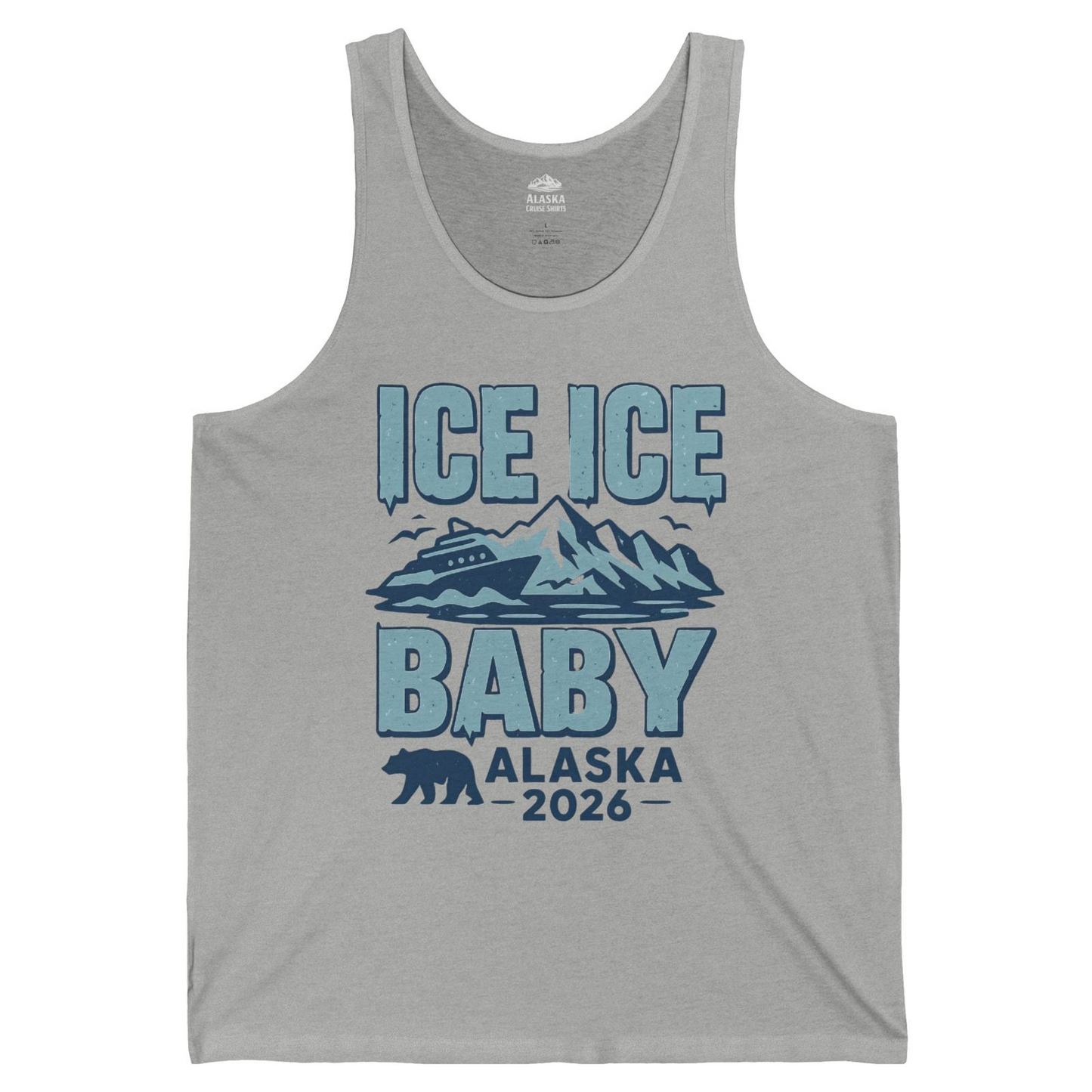 Ice Ice Baby Alaska Cruise Shirt Tank Top – Athletic Heather – Alaska Cruise Shirts