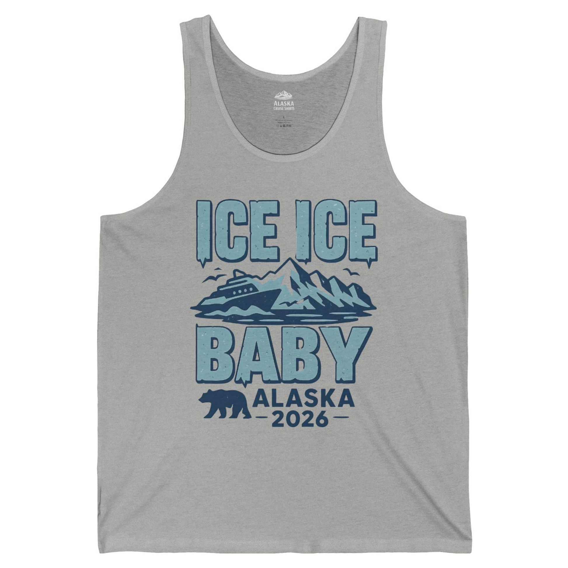 Ice Ice Baby Alaska Cruise Shirt Tank Top – Athletic Heather – Alaska Cruise Shirts