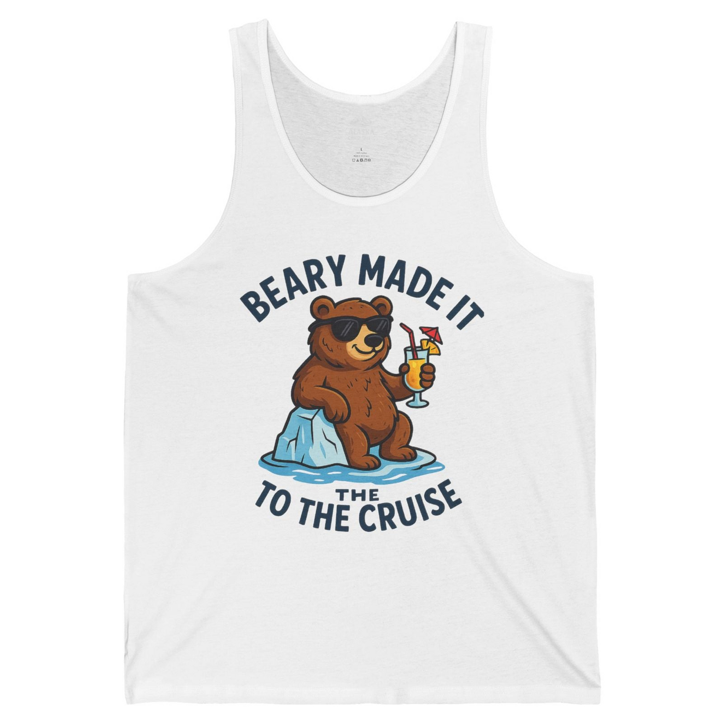 Funny Cruise Bear Shirt Tank Top – White – Alaska Cruise Shirts