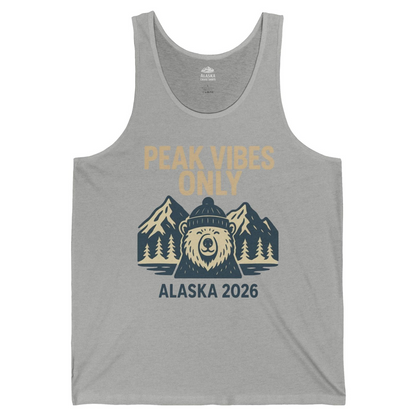 Alaska 2026 Mountain Adventure Bear Tank Top – Athletic Heather – Alaska Cruise Shirts