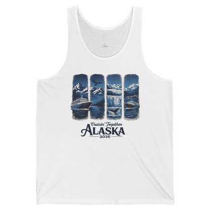 Alaska Cruise Adventure Shirt Tank Top – White – Alaska Cruise Shirts