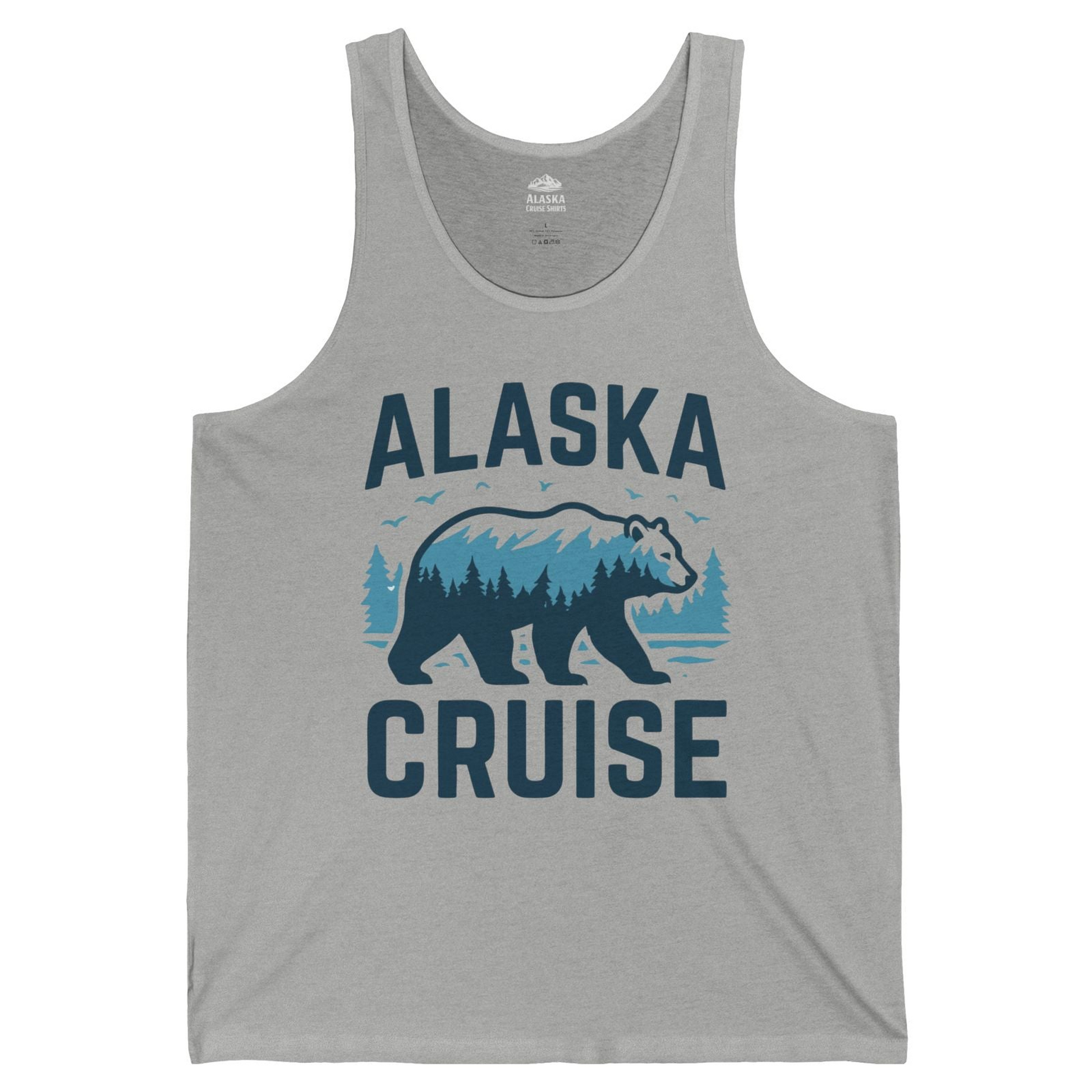 Alaska Cruise Shirt Bear Silhouette Forest Wildlife Nature Tee — Tank Top Tank Top – Athletic Heather – Alaska Cruise Shirts