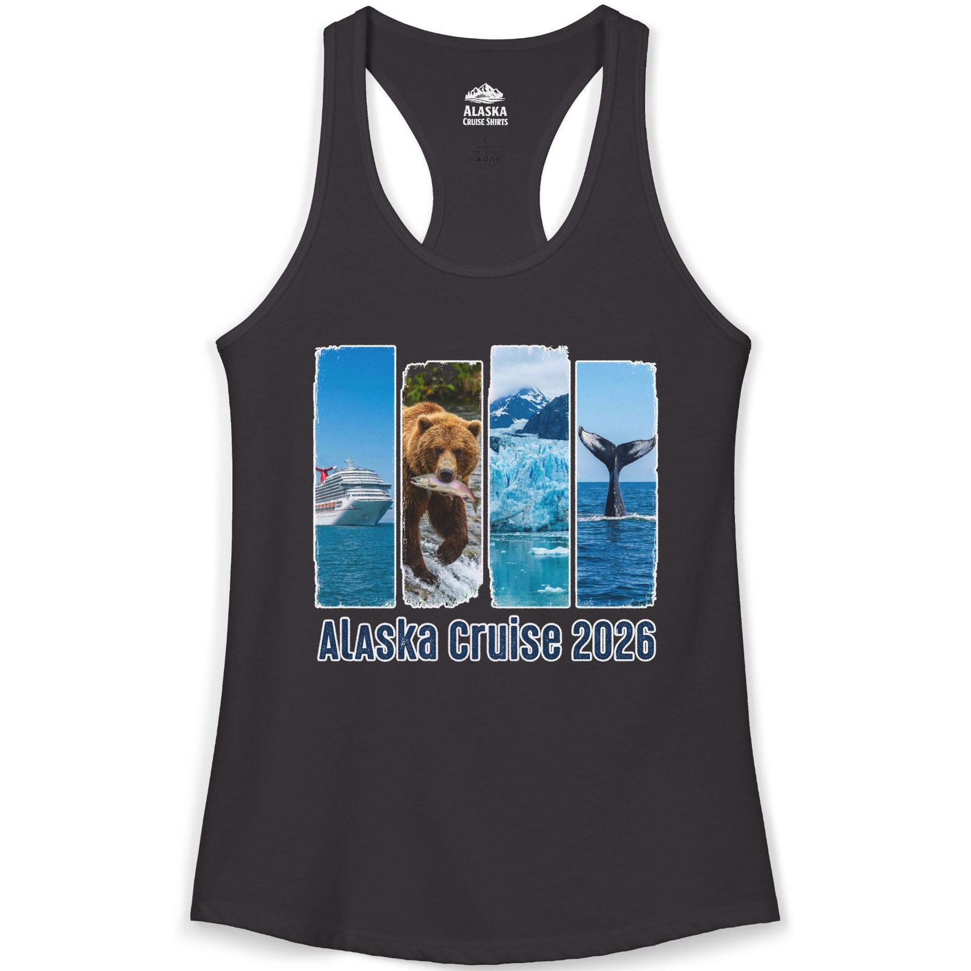 Alaska Cruise 2026 Wildlife Nature Adventure Vacation Shirt — Ladies Tank Tank Top – Black – Alaska Cruise Shirts