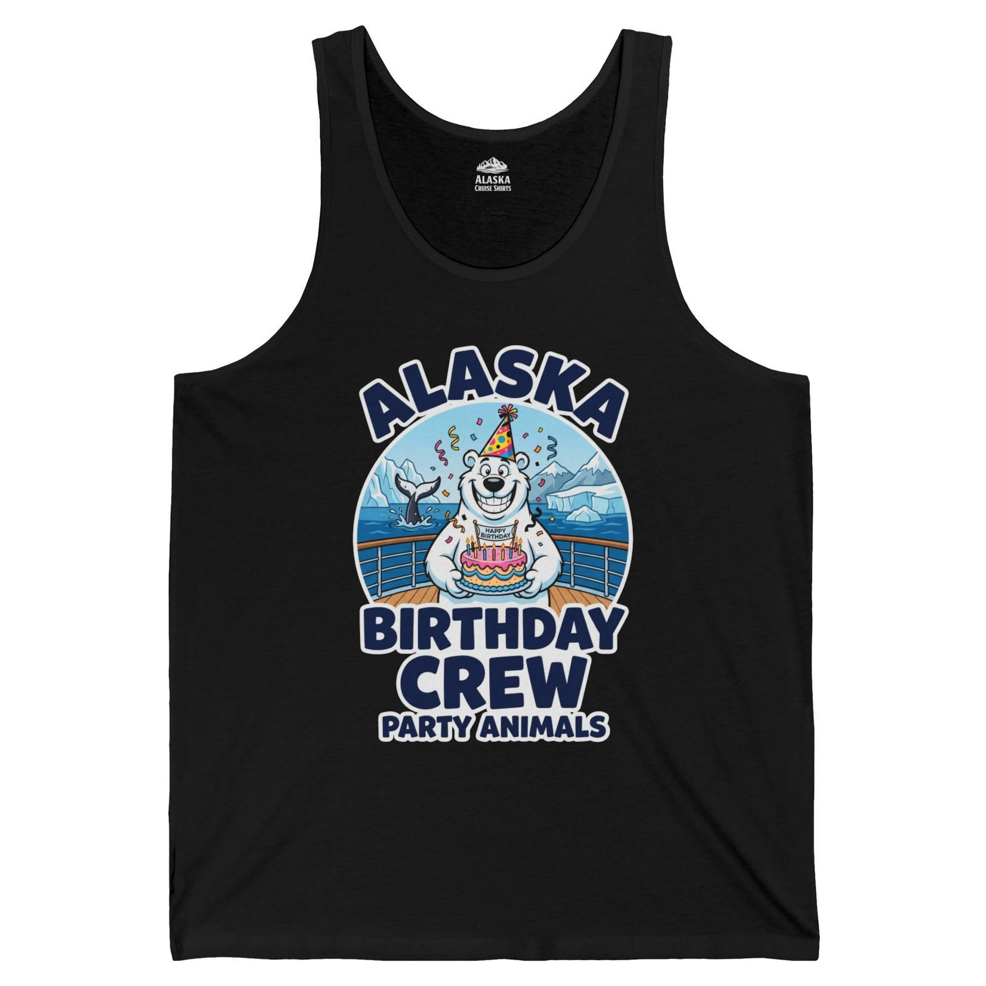 Alaska Birthday Crew Party Animals Polar Bear Cruise Shirt — Tank Top Tank Top – Black – Alaska Cruise Shirts