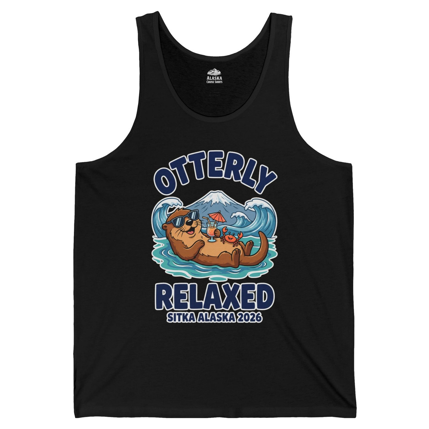 Otterly Relaxed Sitka Alaska 2026 Vacation Souvenir Shirt — Tank Top Tank Top – Black – Alaska Cruise Shirts