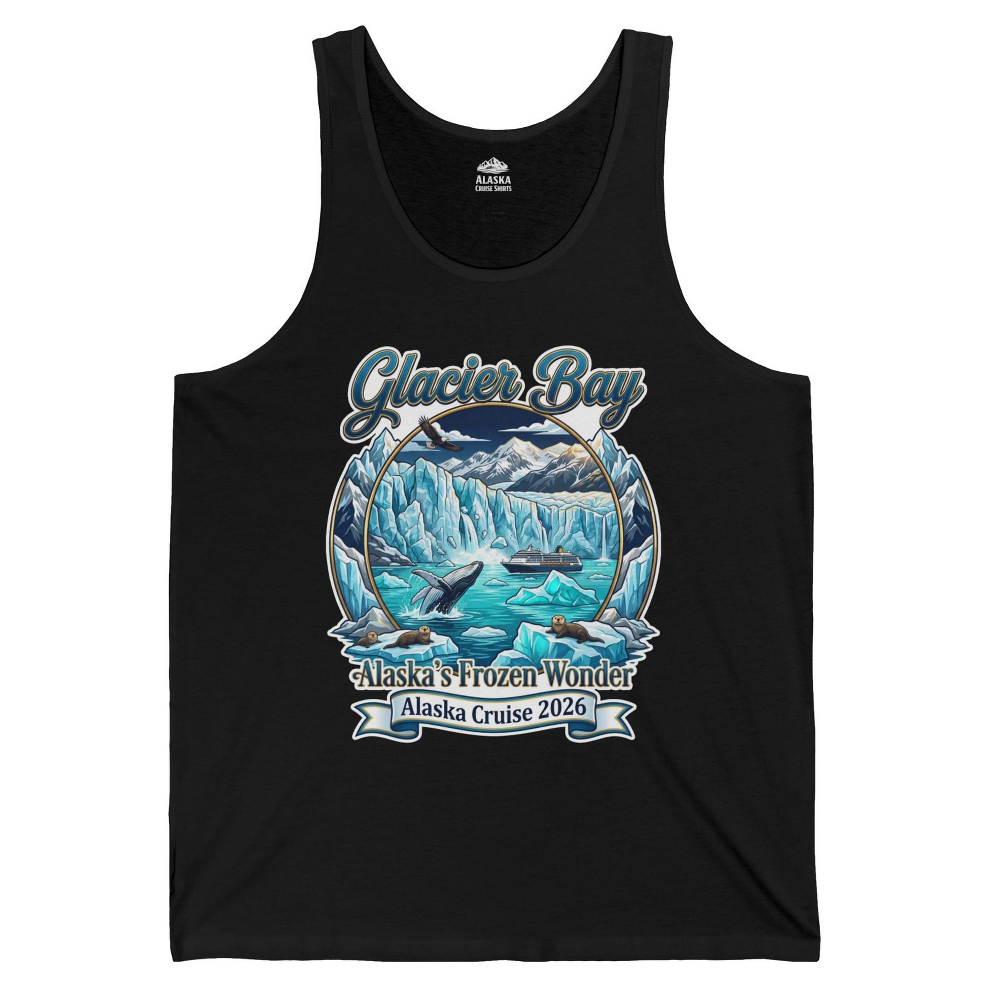 Glacier Bay Alaska Cruise 2026 Wildlife Adventure Souvenir Shirt — Tank Top Tank Top – Black – Alaska Cruise Shirts