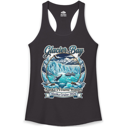 Glacier Bay Alaska Cruise 2026 Wildlife Adventure Souvenir Shirt — Ladies Tank Tank Top – Black – Alaska Cruise Shirts