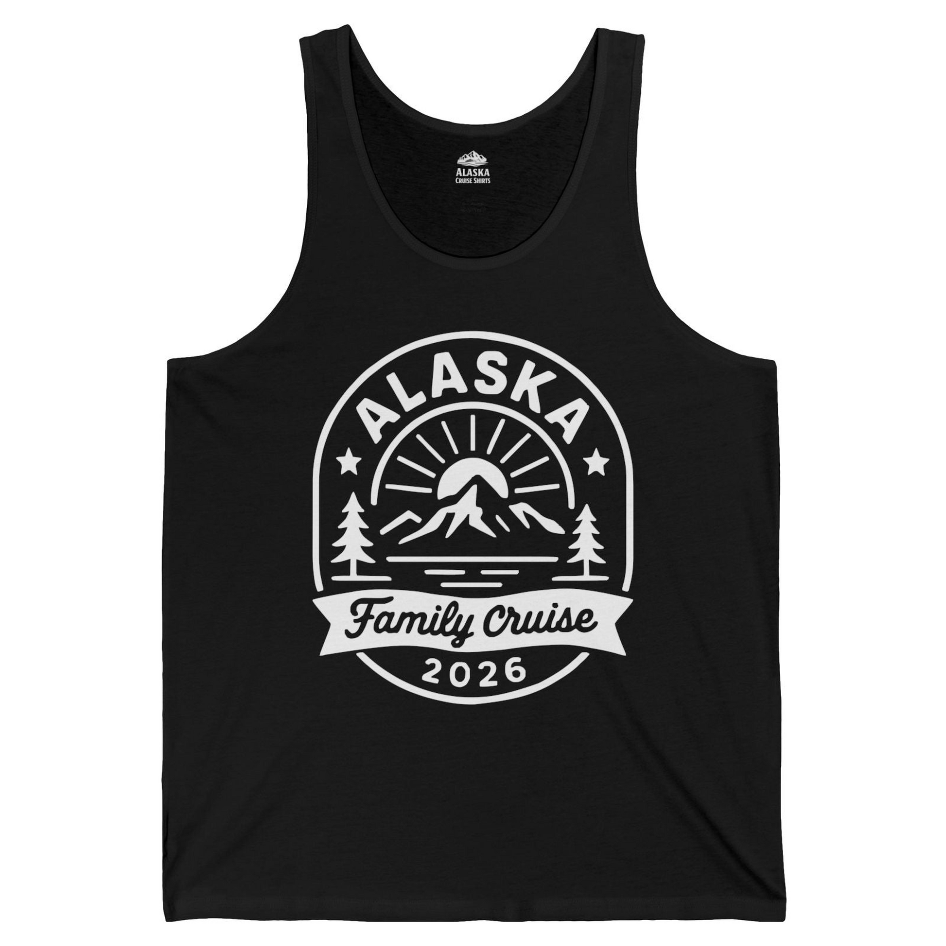 Alaska Family Cruise 2026 Mountain Nature Adventure Shirt — Tank Top Tank Top – Black – Alaska Cruise Shirts