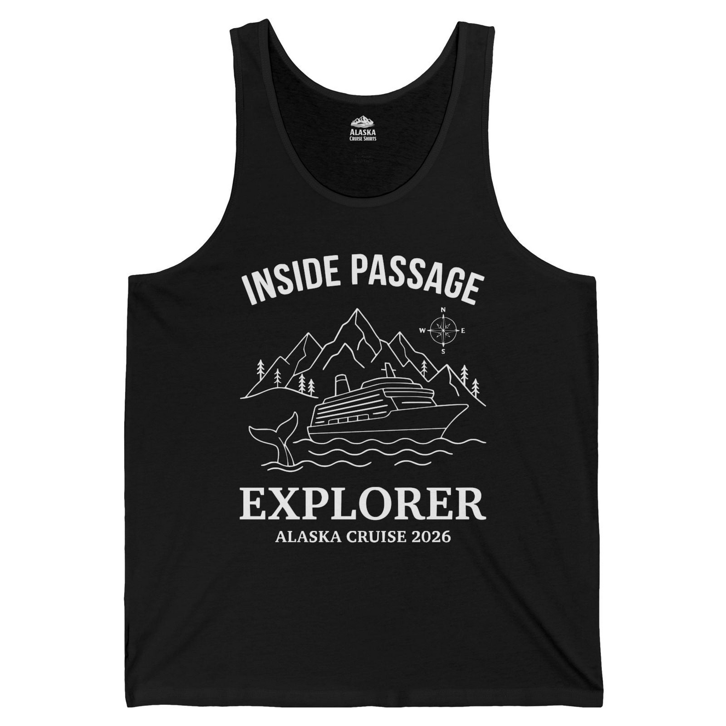 Inside Passage Explorer Alaska Cruise Adventure 2026 Shirt — Tank Top Tank Top – Black – Alaska Cruise Shirts
