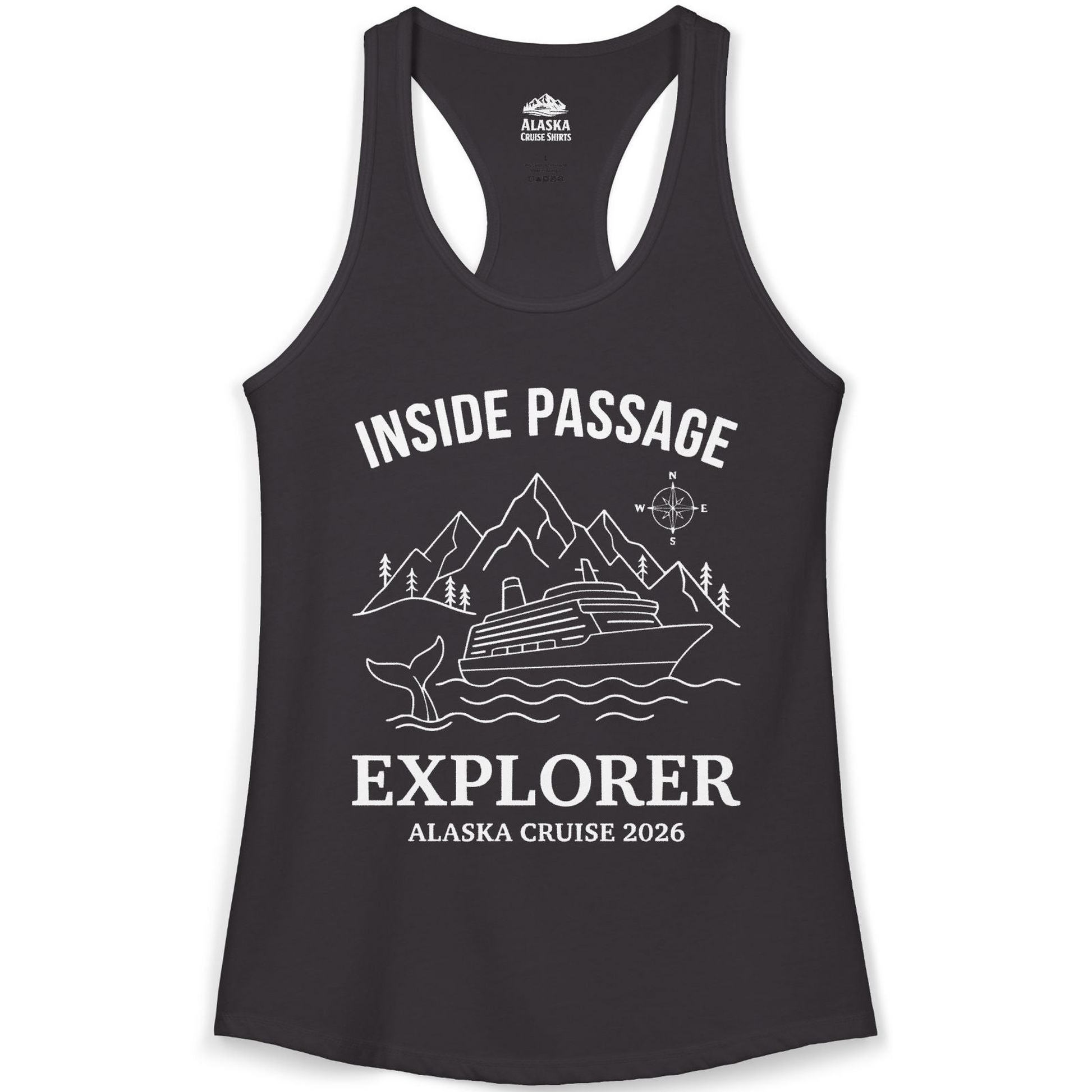 Inside Passage Explorer Alaska Cruise Adventure 2026 Shirt — Ladies Tank Tank Top – Black – Alaska Cruise Shirts