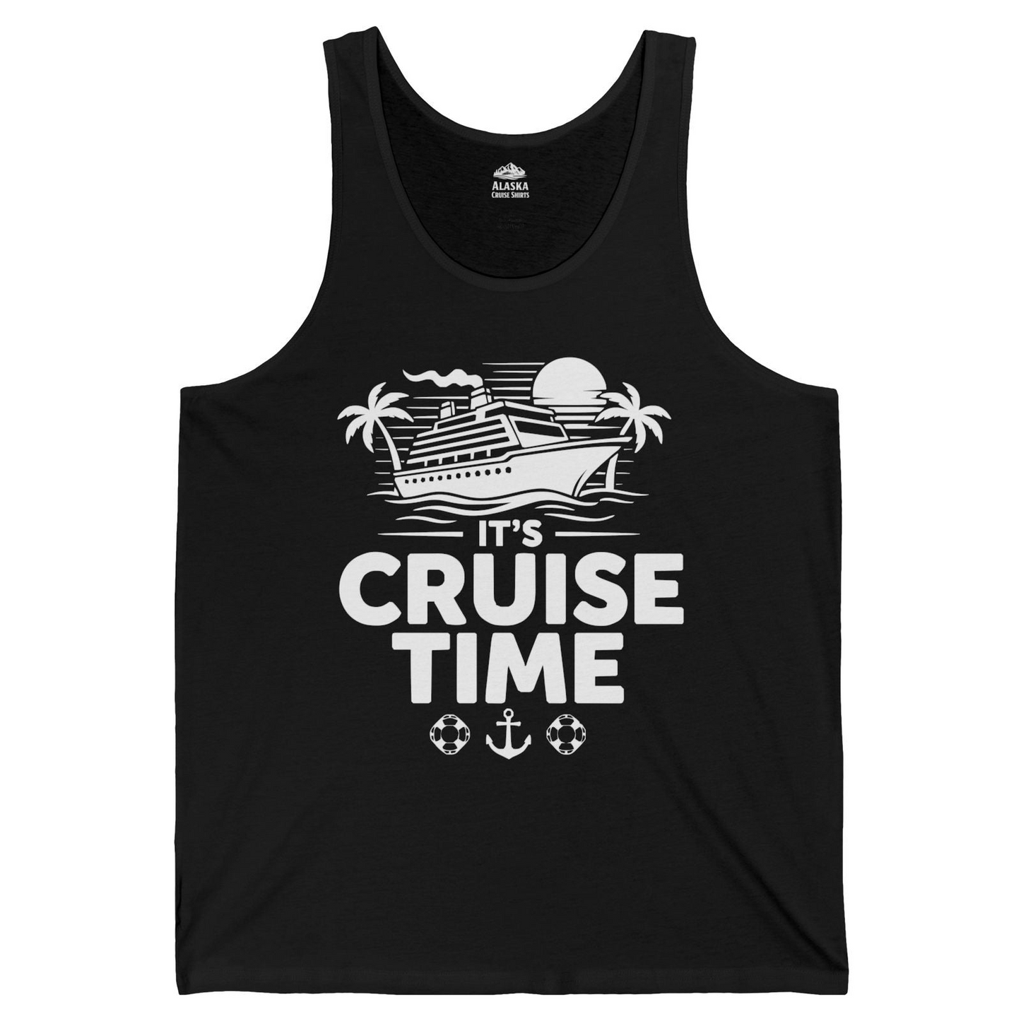 It’s Cruise Time Bold Nautical Vacation Shirt for Cruise Enthusiasts — Tank Top Tank Top – Black – Alaska Cruise Shirts