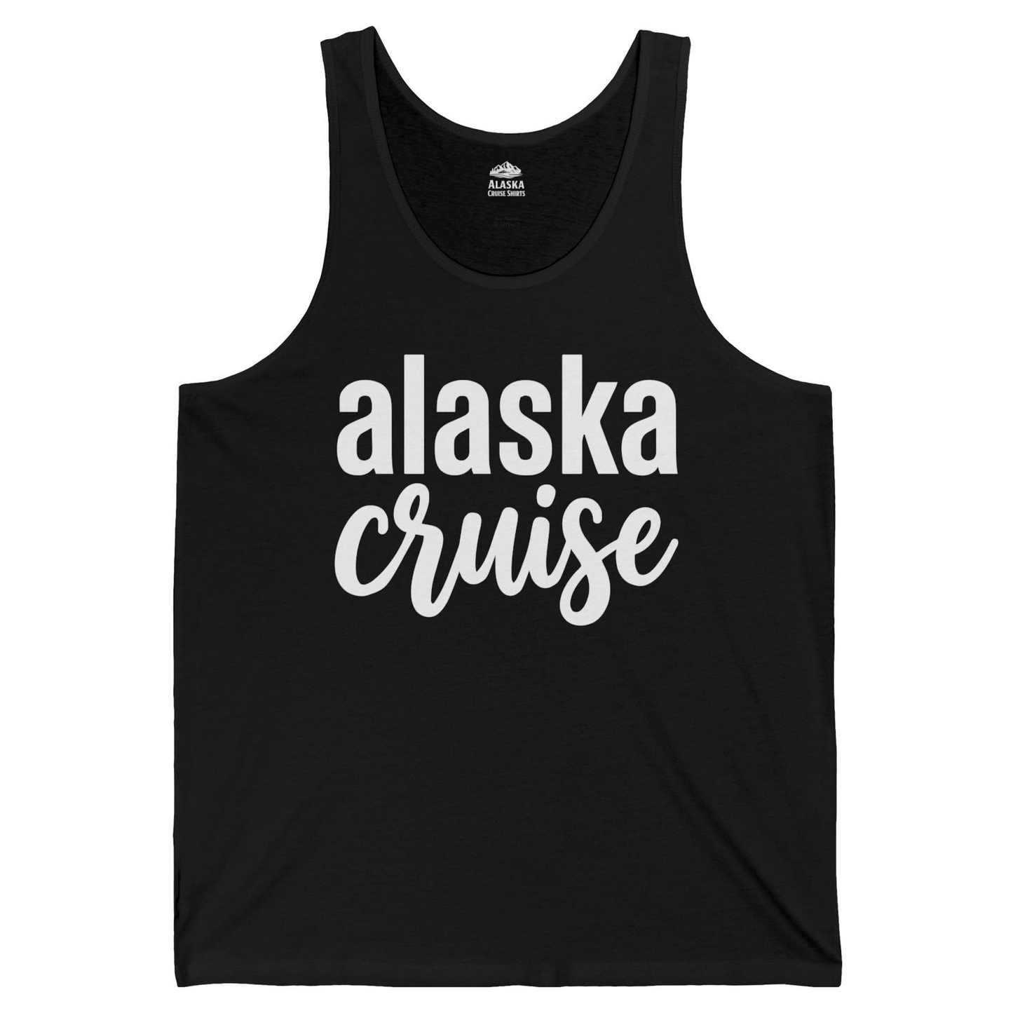 Bold Alaska Cruise Typography Shirt for Vacation Memories — Tank Top Tank Top – Black – Alaska Cruise Shirts