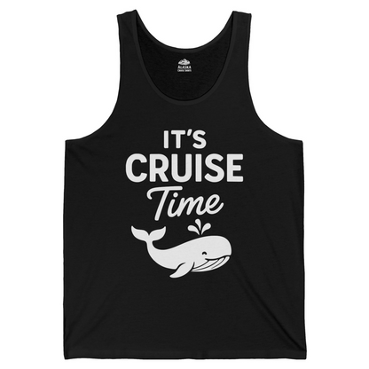 It's Cruise Time Whale Graphic Vacation Cruise Shirt — Tank Top Tank Top – Black – Alaska Cruise Shirts