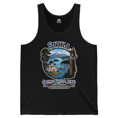 Sitka Alaska Cruise 2026 Alaska's Coastal Jewel Travel Souvenir Shirt — Tank Top Tank Top – Black – Alaska Cruise Shirts