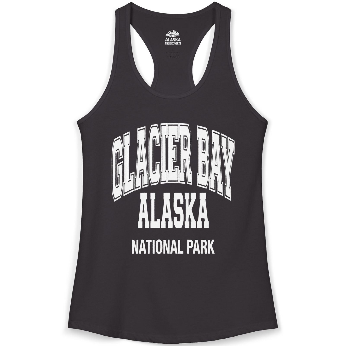 Glacier Bay Alaska National Park Classic Souvenir T-Shirt — Ladies Tank Tank Top – Black – Alaska Cruise Shirts