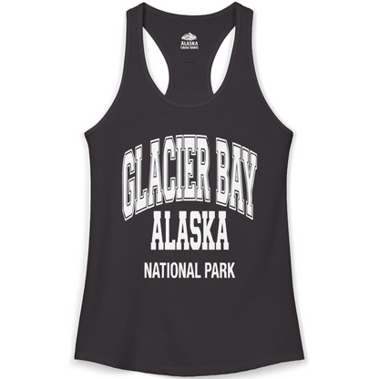 Glacier Bay Alaska National Park Classic Souvenir T-Shirt — Ladies Tank Tank Top – Black – Alaska Cruise Shirts
