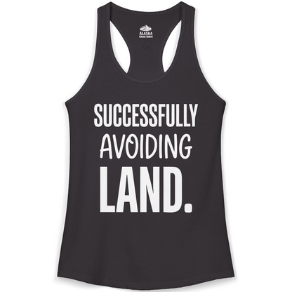Successfully Avoiding Land Funny Cruise Vacation Shirt — Ladies Tank Tank Top – Black – Alaska Cruise Shirts