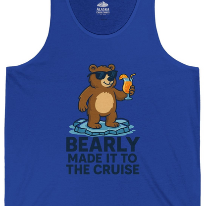 Bear Cruise Shirt Tank Top – True Royal – Alaska Cruise Shirts Close Up