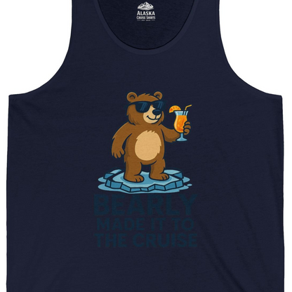 Bear Cruise Shirt Tank Top – Navy – Alaska Cruise Shirts Close Up