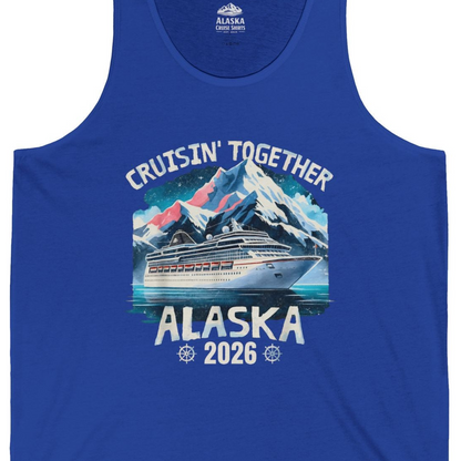 Alaska Cruise 2026 Shirt Tank Top – True Royal – Alaska Cruise Shirts Close Up