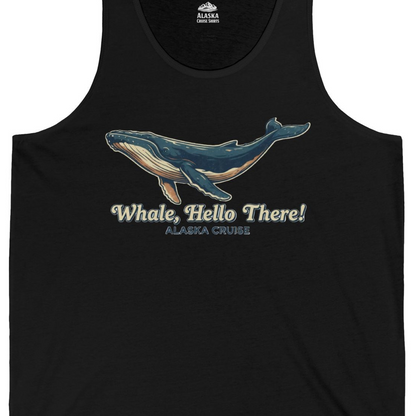 Whale Hello There Alaska Cruise tank top Tank Top – Black – Alaska Cruise Shirts Close Up